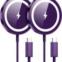WRVVR for Apple Mag-Safe Charger 2 Pack, Magnetic Wireless Charger for iPhone 17/17 Pro/17 Pro Max/Air/16 15 14 13 12 Pro Max Plus mini,Charging Pad for Airpods Pro 3 2,Strong Magnet, Violet