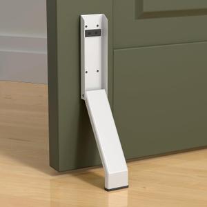 Door Stop, No Drilling Door Stoppers to Keep Door Open, Easy Pedal Kick Down Door Holder, Bottom of Door (White x 1 Pack)