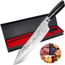 Chef Knife Starter 8 inch Super Sharp Chef's Knife Home Cook Kitchen Knife Premium Carbon Stainless Steel Universal knife with Ergonomic Wooden Handle in Gift Box