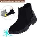 Harvest Land Girl Boots Kids Ankle Boots Warm Side Zipper Low Heel Short Booties Winter Anti-Slip Outdoor Shoes for Little Kids/Big Kids (Black)
