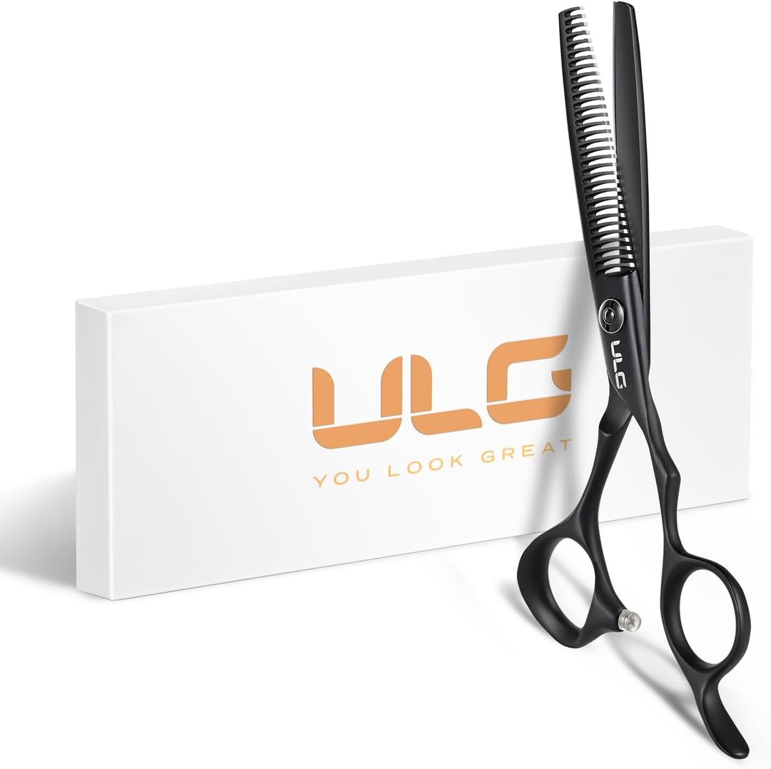 ULG Seamless Thinning Shears  Professional Stainless Steel, Teflon Coated, 32-Teeth Texturizing Scissors, Precision Serrated Blades for Natural Thinning and Layering, Ideal for Stylists and Barbers