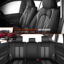 TTX LIGHTING Seat Covers for Toyota RAV4 2019-2025: LE/XLE/XLE Premium/Limited - Custom Fit RAV4 3in1 Interior Set Leather Seat Protector with Armrest Cover & Steering Wheel Cover (Black&Gray)