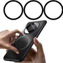 3 Pack Universal Metal Ring Sticker for Magnetic Charger Compatible with iPhone/Samsung/Android All Cellphones, Magnetic Mount/Phone Holder Conversion Accessories, Black