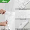 eachope No Hooks Needed Linen Textured Shower Curtain with Snap-in Fabric Liner Set,White Hotel Luxury Decor Shower Curtains for Bathroom with Mesh Top Window,Waterproof & Washable,71Wx74H