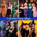 PLULON Royal Blue Bob Wig with Heart Sunglasses and Hair Cap, Colorful Short Bob Wigs Synthetic Party Wigs Funny Cosplay Hairpieces for Women Men Neon Bachelorette Halloween Costume Party Decorations