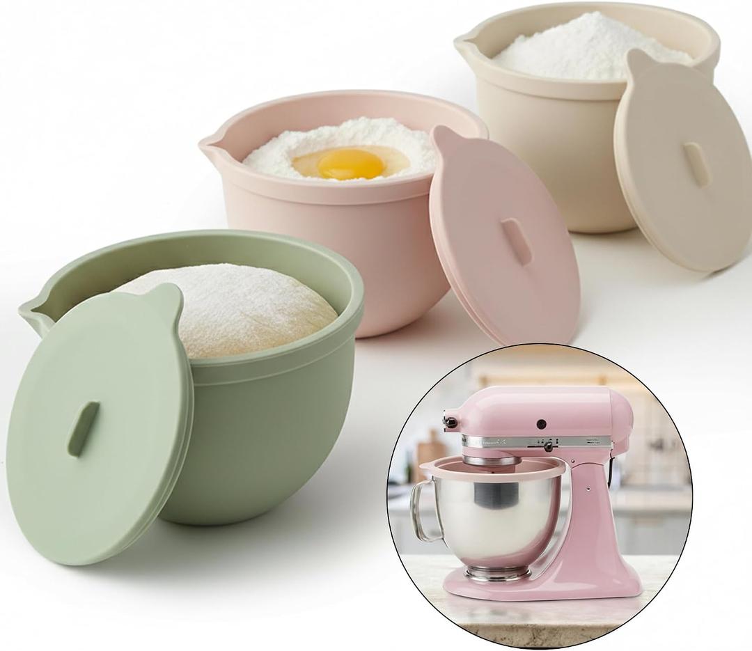 Silicone Bowl Insert Silicone Bowl Liners for 5 Qt Stand Mixers, Food-Grade Non-Stick Easy-Clean Mixing Bowl Inserts, Dishwasher Safe Pack of 3