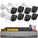 OOSSXX (4K/8.0 Megapixel & 130° Ultra Wide-Angle 2-Way Audio PoE Outdoor Home Security Camera System Wired Outdoor Video Surveillance IP Cameras System,DVR Kits (6Cam-6TB)