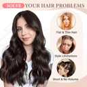 Fliace Clip in Hair Extensions, 6 PCS 1 6 Inch Hair Extensions Clip Ins, Dark Brown Long Wavy Hairpieces(16inch, 6pcs, Dark Brown)