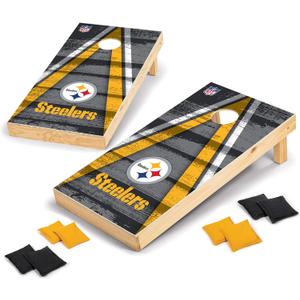 NFL Pro Football 2' x 4' Wood Direct Print Tournament Cornhole Set by Wild Sports, Comes with 8 Bean Bags - Perfect for Tailgate, Outdoor, Backyard