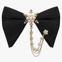 Oversized Bow Ties for Men, Pre-tied Bowtie with Pearl Adjustable Mens Bow Tie for Wedding Party Banquet Prom