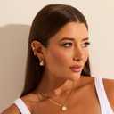 Charm Necklaces for Women,14k Gold Plated Waterproof Dainty Choker Necklace Summer Seashell Pearl Beach Cute Necklaces Set Fashion Jewelry Gift