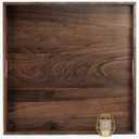 26 x 26 Inches Extra Large Square Black Walnut Wood Ottoman Tray with Handles, Serve Tea, Coffee Classic Wooden Decorative Serving Tray