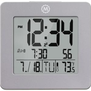 Marathon Digital Desktop Clock, Graphite Gray - Easy-to-Read 3.5 Display with Temperature & Date - Includes Alarm with Snooze & Backlight