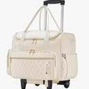 KSIBNW Rolling Laptop Bag for Women, Wheeled Teacher Tote Bag with Accordion Folder Waterproof Briefcases with 17 Inch Laptop Compartment and Detachable Dolly for Office, Work, Craft, White
Color: White