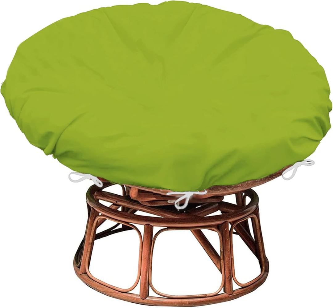 Sqodok Papasan Cushion Cover Only, 50in Outdoor Indoor Papasan Chair Cushion Covers Water Resistant, Machine Washable Papasan Chair Cushion Slipcover with Zipper and Straps, Green