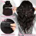 KooKaStyle 6PCS 14 Inch Short Hair Extensions Wavy Curly Clip in Extensions for Women - Chocolate Brown Synthetic Hairpieces for Daily Chic Look