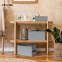 7 Pack Closet Organizers Bins, 2 Sizes Closet Shelf Organizer with Handles - Fabric Home Organization and Storage Baskets for Organizing Clothes Toys Blanket Towel Purse (Grey)