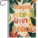 2 x Imagine All The People Living Life in Peace Decorative Garden Flag
