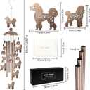 Poodle Wind Chime for Outside, Poodle Gifts for Women Men, Metal Dog Wind Chime Yard Art, Birthday Gift, Soothing Home Garden Patio Outdoor Indoor Decor for Dog Lover