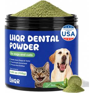 Dog Dental Powder for Fresher Breath - Dog Teeth Cleaning Powder Natural Plaque & Tartar Support with Probiotics & Enzymes lab co, Oral Care Supplement for Pet 160g/(5.6 oz)