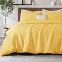 Whale Flotilla 3-Piece Jacquard Checkerd Ultra Soft King Comforter Set, Luxury Reversible Microfiber Oversized Comforters Bedding Set with 2 Pillowcases, Lightweight Duvet for All Seasons, Yellow (King(90"X104"))