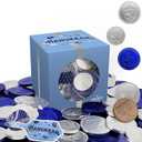 2 x The Dreidel Company 10 Mesh Bags Original Hanukkah Chocolate Gelt Blue & Silver Coins in Mesh Bags, Made with Premium Belgian Milk Chocolate, Gluten Free, Non-GMO, Kosher Certified Dairy (EXP 08/21/28)