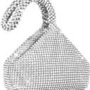 Women's Evening Bag- Upgraded Larger Size Full Rhinestones Bling Wrist Clutch Purse for Party Wedding Date Night