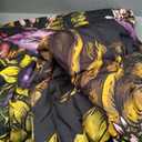 Comforter Set Queen Size, Flower Plants Vintage Moth Soft 3 Pcs Bedding for Kids and Adults, Witch Comforter Set with 2 Pillowcases, for Bedroom Bed Decor (Vintage Floral Skull)