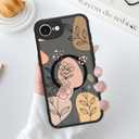 Magnetic for iPhone 16e Case for Women Men, Cute Floral Flowers Phone Case [Compatible with Magsafe] Translucent Matte Shockproof Cover, Flowers