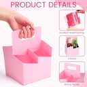 Jetec 50 Pcs 4 Cup Drink Carrier with Handle, Kraft Paperboard Beer Carrier, Disposable Drink Holder for Hot or Cold Drinks, 12-16 oz Bottle Holder for Food Delivery Beverages (Pink)