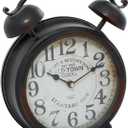 Deco 79 Metal Clock with Bell Style Top, 10" x 4" x 13", Black