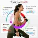 Smart Watch for Women, Answer/Make Call, 1.85" AMOLED Always-On Display Screen Smartwatch for iPhone & Android, 3ATM Waterproof Fitness Tracker with Heart Rate/Sleep/SpO2 Monitor, 100+ Sport Modes