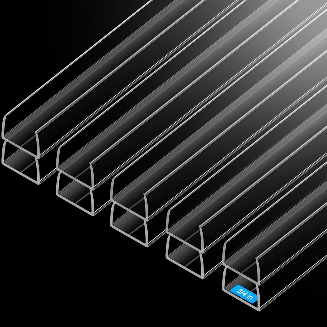 MONOID Drawer Edge Protector, Slip-On Clear Table Corners Guards, Door Kitchen Furniture Bumper, Prevent Wear, Impact Protection, Ease to Cut, 3/4" Thick, 24" Length  Clear, Pack of 10
