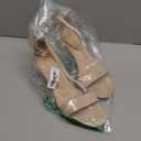 Women Open Toe Low Chunky Short Heels Ankle Strap Block Heel Sandals Party Dress Wedding Pump Shoes (9, Nude)