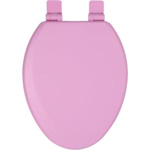 Toilet Seat, Slow Close, Soft Touch, Ultra-Smooth Matte Finish (No Orange-Peel Texture), Premium Moulded Wood, Quick Release, PIKLiDS (Pink, Elongated)