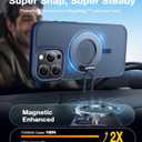 TORRAS for iPhone 16 Pro Case Translucent Matte Blue | Compatible with MagSafe, Military Grade Drop Protection, Stronger Magnetic, Shockproof Airbag, Color Button, Slim Anti-Scratch