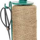 Sungmor Cast Iron Garden Twine Holder Set - 1300ft. Natural Jute Twine String & Rope Rack & Scissors - Decorative & Practical Home Arts Crafts Tools for Picture Display Gift Wrapping Packing Gardening