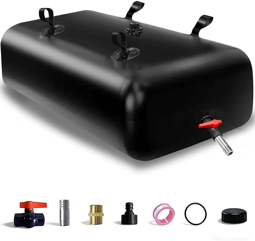 GHOSOONE 760 L/200 Gal Water Bladder Tank, Foldable Portable Water Storage Container, Emergency Water Bag for RV, Truck Bed, Fire Prevention, Drought Resistance, Black