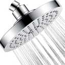 BRIGHT SHOWERS High Pressure Shower Head, 6 Inch Rain Shower Head, 2 Spray Settings Rainfall Shower Heads, Adjustable Angle Replacement Bathroom Showerhead, Easy Installation Polished Chrome (2.5 GPM)