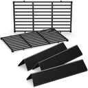 QuliMetal 15.3" Flavorizer Bars & 17.5" Grill Grates for Weber Spirit 200 Series (Front-Mounted Control), Spirit II E-210 Gas Grills Replacement, Grill Parts for Weber GS4 Spirit 7635 7637