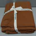 MooMee Bedding Duvet Cover Set 100% Washed Cotton Linen Like Textured Breathable Durable Soft Comfy (Solid Dark Orange, Oversized Queen 98"x98")