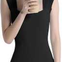 Tacherlia Ballet Leotard Sleeveless Wide Shoulder Straps For Women Black Large