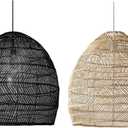 Japanese Hand Woven Bamboo Chandelier Decor Lampshade Restaurant Lantern Lamp (yellow)