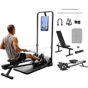 Gym Monster Smart Home Gym, Multifunctional Strength Training Machine, Smith Machine Power Cage Workout Station, Squat Rack Cable Machine, Full Body Fitness Equipment for Home Workout