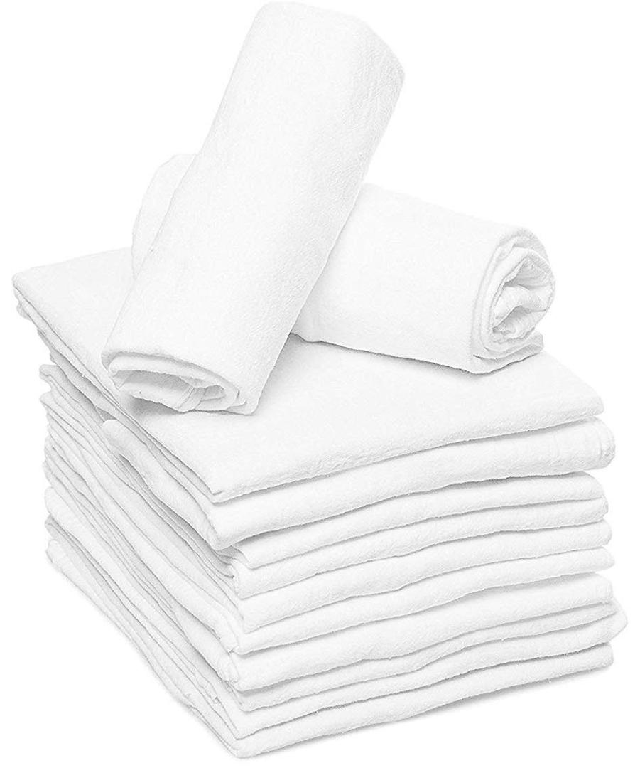 RUVANTI 10 Pack Birdseye Flat-Fold Cloth Diapers for Babies, 100% Cotton Extra Large Reusable Diapers, Baby Burp Cloths