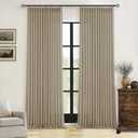 Pinch Pleated Linen Curtains 102 Inches Long 2 Panels Set for Living Room Bedroom Farmhouse Burlap Back Tab Pinch Pleat Drapes Ceiling Floor Window Curtains 102 Inch Length Gray Beige Tan Neutral