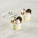 Restaurantware Ice Cream Cups 50 Pack of 8 oz Leak-Resistant Disposable Dessert Bowl Frozen Yogurt Cup Round Paper Container For Cold And Hot Desserts