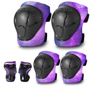 Gradient Color Kids Protective Gear Set Knee Pads for Kid 2-14 Years,W/ Adjustable Strap Kids/Youth Knee Pads Elbow Pads Wrist Guards Set for Inline Roller Skates,Cycling,BMX Bike,Skateboard,Scooter, Size: Medium