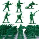 HAPTIME Toys for Boys, Toy Soldiers Set (50 pcs ) , Green Army Men Action Figures, Plastic Military Toys - Inspire Creative Play and Learning Adventures for Kids, Easter Egg Fillers