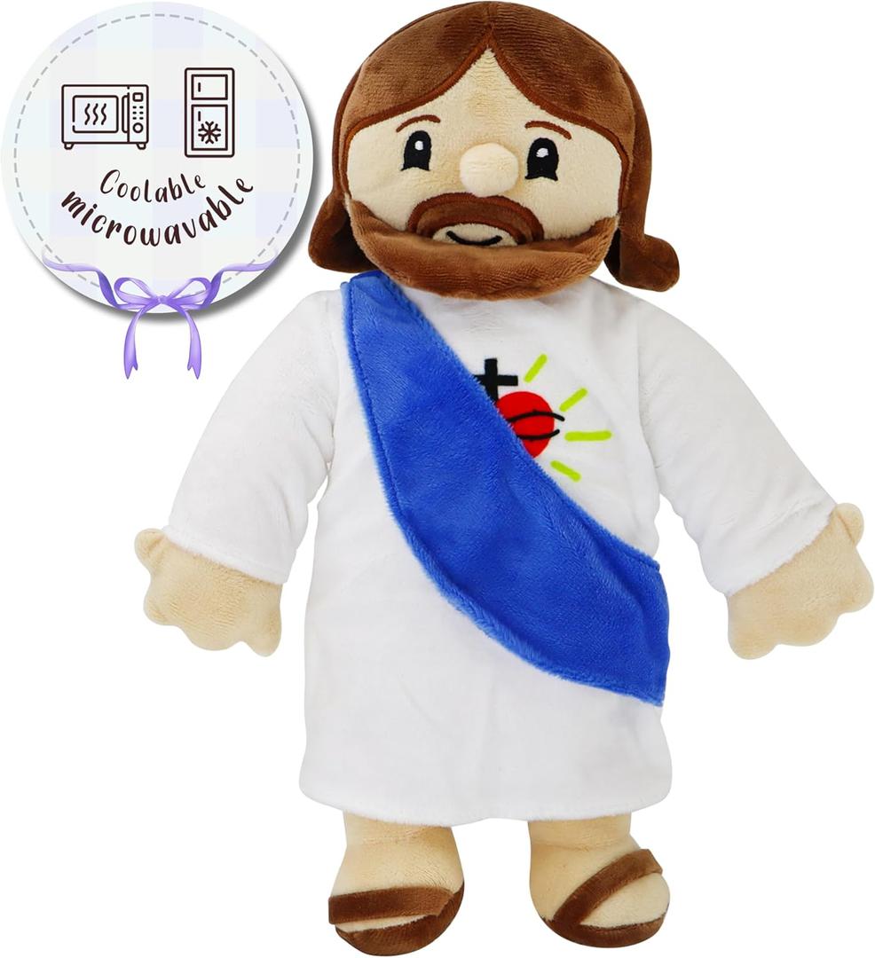 Microwavable & Coolable Jesus Plush Doll, Cozy Lavender Scented Plush Toys, Stuffed Jesus Plush Plushies Christian Gifts for Kid